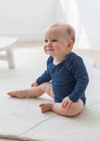 Navy Ribbed Bodysuit