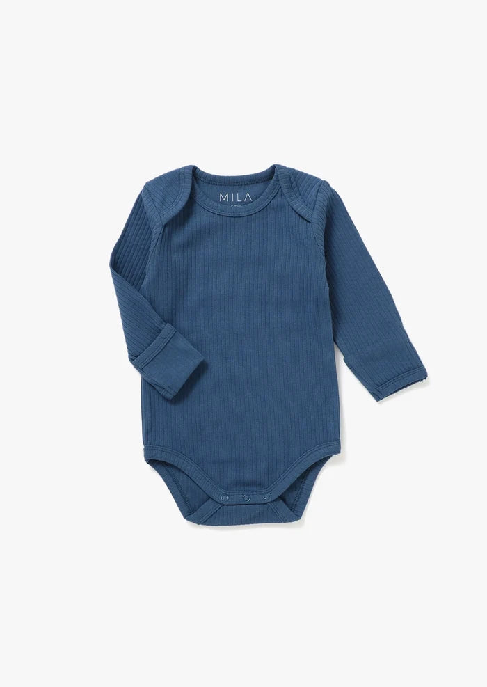 Navy Ribbed Bodysuit