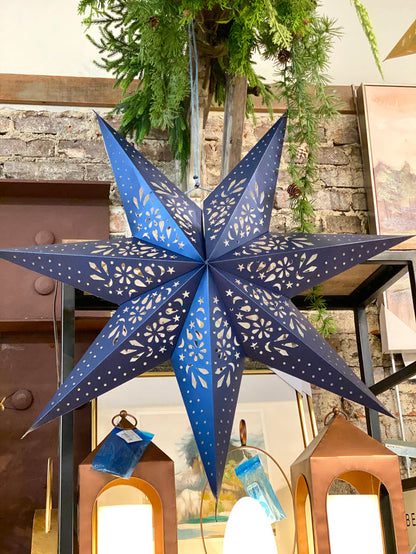 Navy Star Paper Ornament