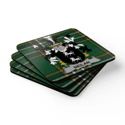 Neilan Clan Tartan Plaid Family Crest Coasters