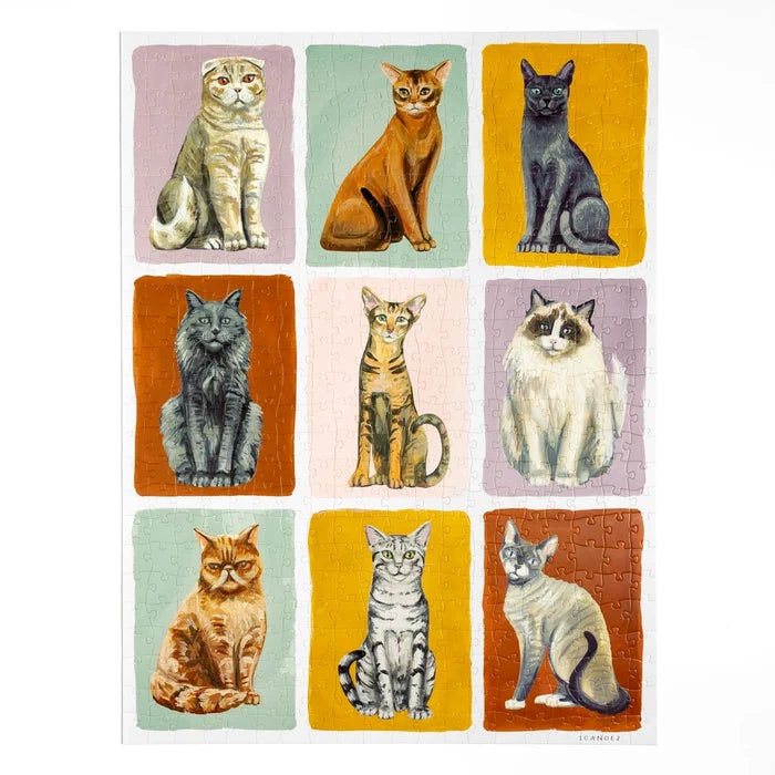 Nine Lives Feline Friends Cats Grid | 500 Piece Jigsaw Puzzle