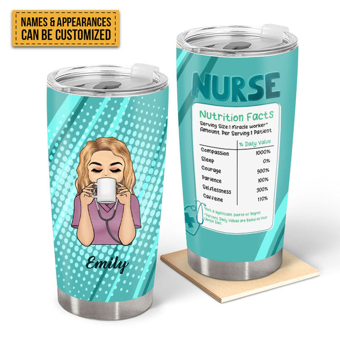 Nurse Nutrition Facts Nurse - Personalized Custom Tumbler