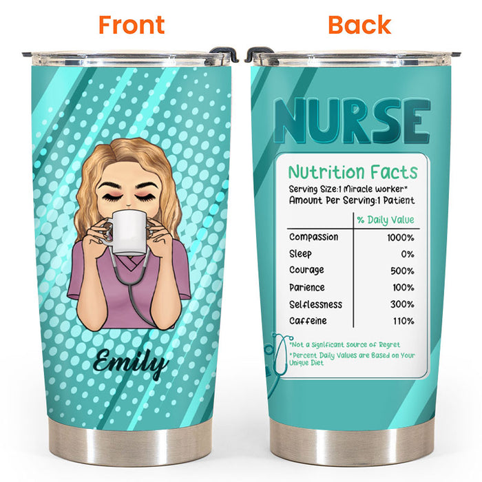 Nurse Nutrition Facts Nurse - Personalized Custom Tumbler