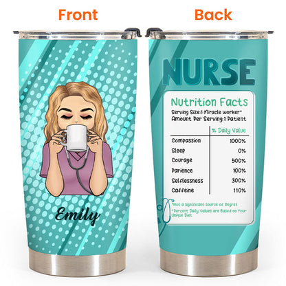 Nurse Nutrition Facts Nurse - Personalized Custom Tumbler
