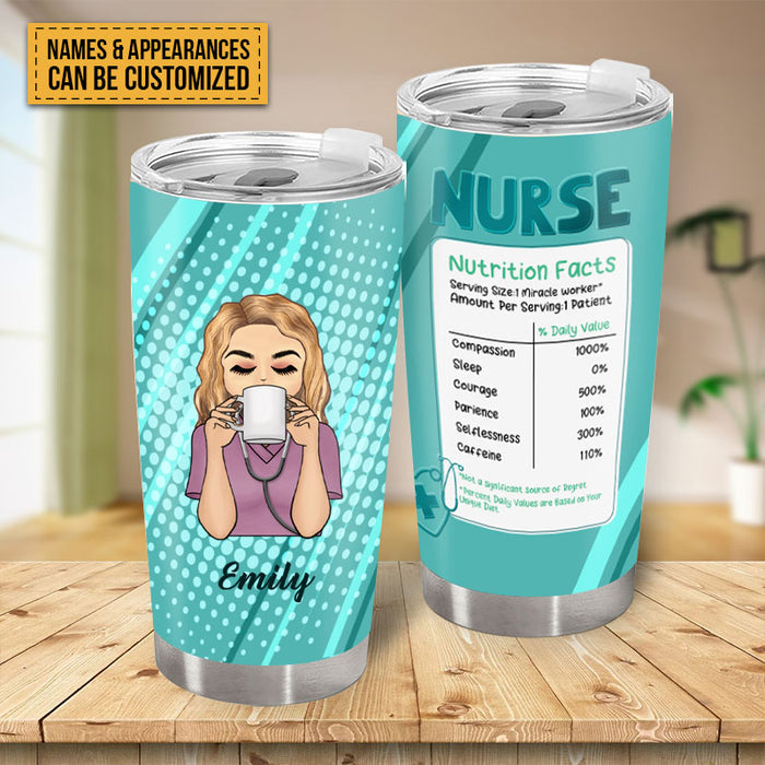 Nurse Nutrition Facts Nurse - Personalized Custom Tumbler