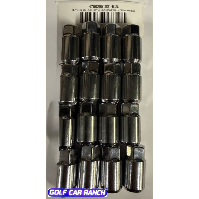 NUT LUG 17X1/2-20 SET of 16 CHROME SKU: 47562951001-BDL - CLUB CAR ACCESSORY