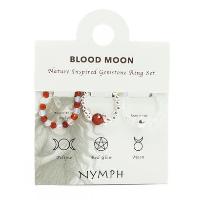 Nymph Spirit Gemstone Ring Set - Blood Moon 🇬🇧