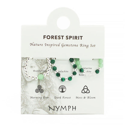 Nymph Spirit Gemstone Ring Set - Forest Spirit 🇬🇧