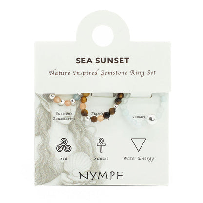 Nymph Spirit Gemstone Ring Set - Sea Sunset 🇬🇧