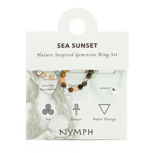 Nymph Spirit Gemstone Ring Set - Sea Sunset 🇬🇧
