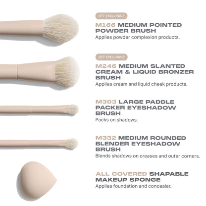 Oat Latte 5-Piece Face & Eye Brush Set