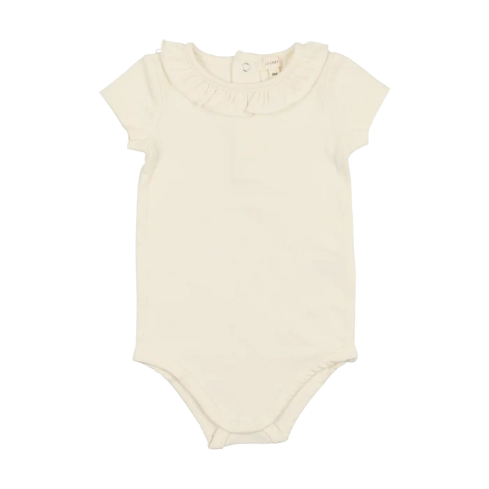 onesie s/s ruffle - cream