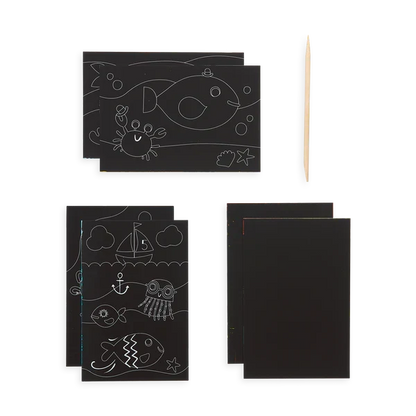 Ooly Scratch & Scribble Mini Scratch Art Kit - Friendly Fish