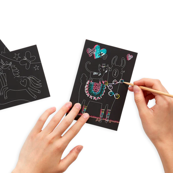 Ooly Scratch & Scribble Mini Scratch Art Kit - Funtastic Friends