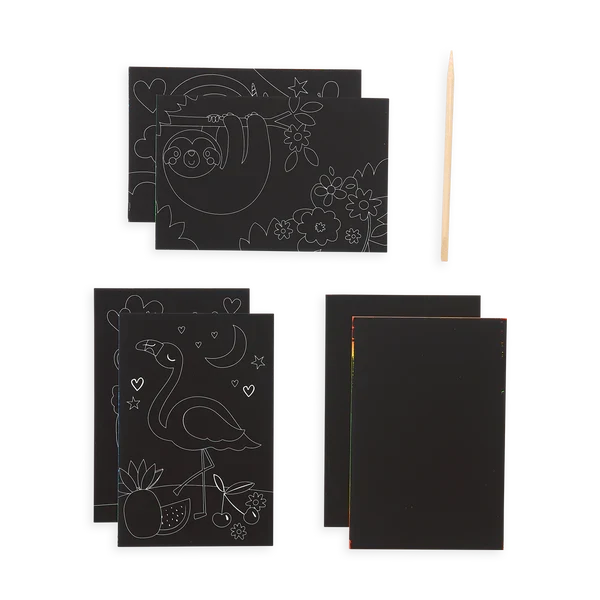 Ooly Scratch & Scribble Mini Scratch Art Kit - Funtastic Friends