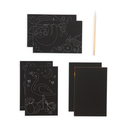 Ooly Scratch & Scribble Mini Scratch Art Kit - Funtastic Friends