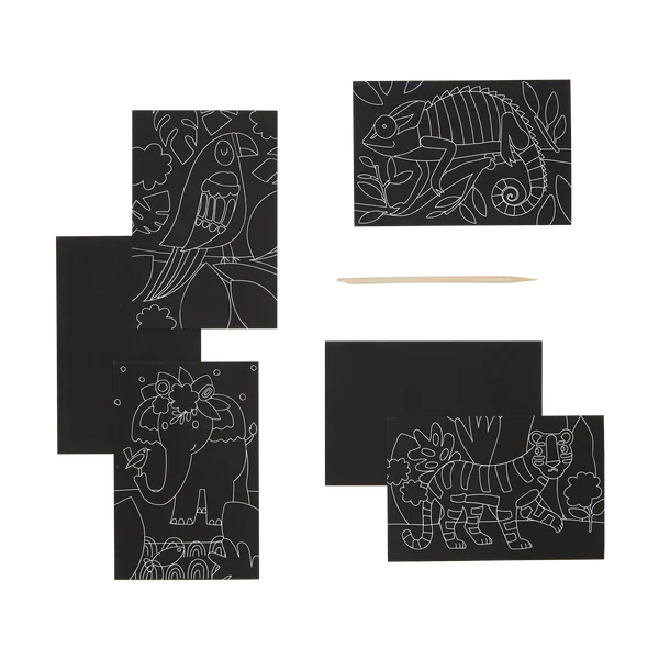 Ooly Scratch & Scribble Mini Scratch Art Kit - Jungle Fun