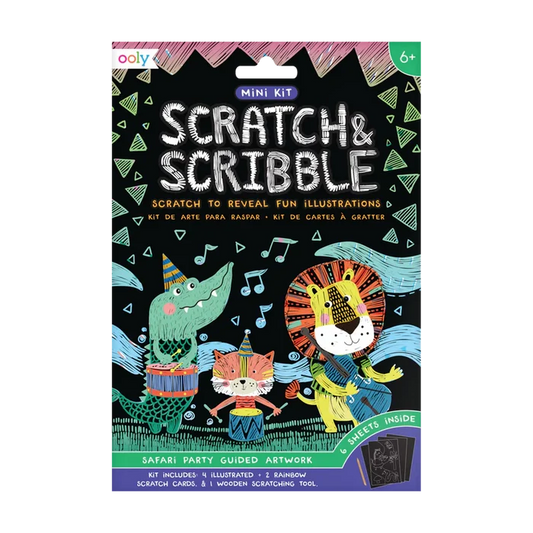 Ooly Scratch & Scribble Mini Scratch Art Kit - Safari Party