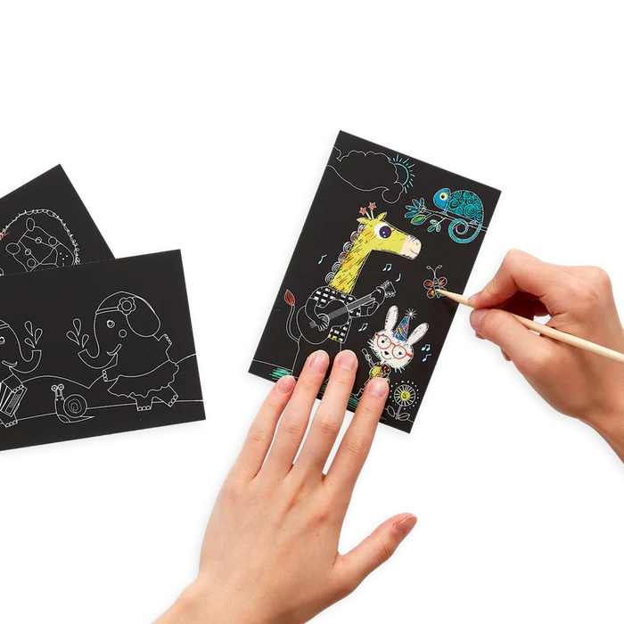 Ooly Scratch & Scribble Mini Scratch Art Kit - Safari Party