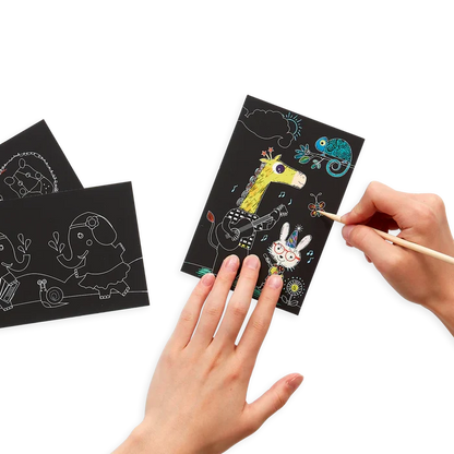 Ooly Scratch & Scribble Mini Scratch Art Kit - Safari Party