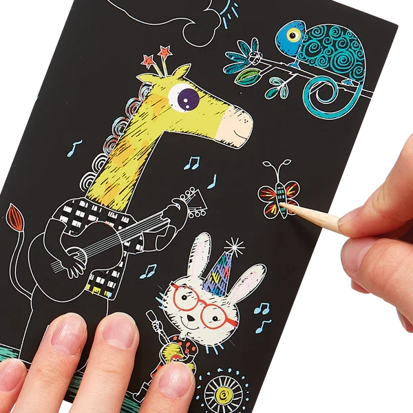 Ooly Scratch & Scribble Mini Scratch Art Kit - Safari Party
