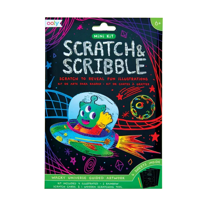 Ooly Scratch & Scribble Mini Scratch Art Kit - Wacky Universe