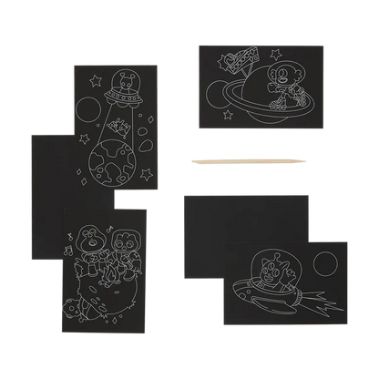Ooly Scratch & Scribble Mini Scratch Art Kit - Wacky Universe