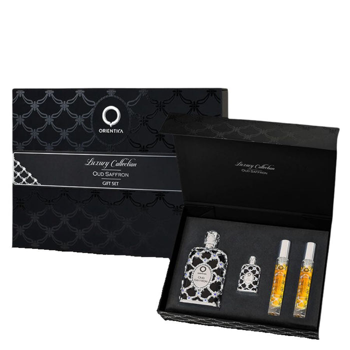 Orientica Saffron by Orientica  for Unisex 2.7 oz EDP 4pc Gift Set