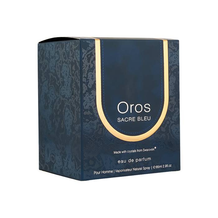 Oros Sacre Blue Homme Eau De Parfum (EDP) 85ml - Luxury Fragrance for Men - Made with crystals from Swarovski - Use Coupon Code: EXTRA20 to get an additional 20% Off