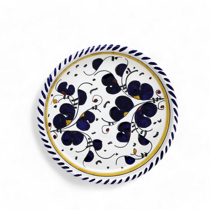 ORVIETO BLUE ROOSTER: Deruta Dipping Bowl/Coaster