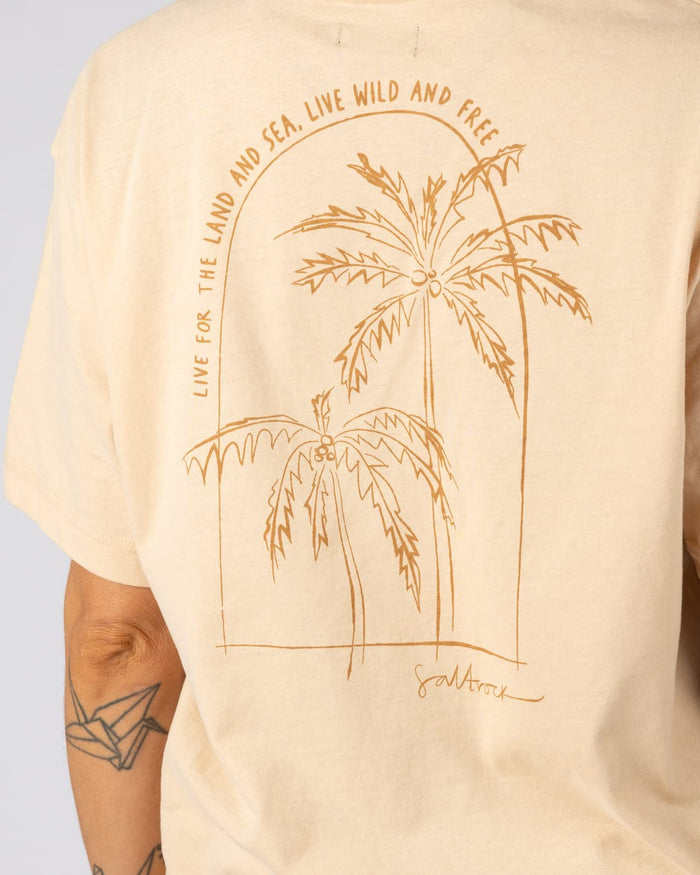Palm View Womens Short Sleeve T-Shirt In Cream