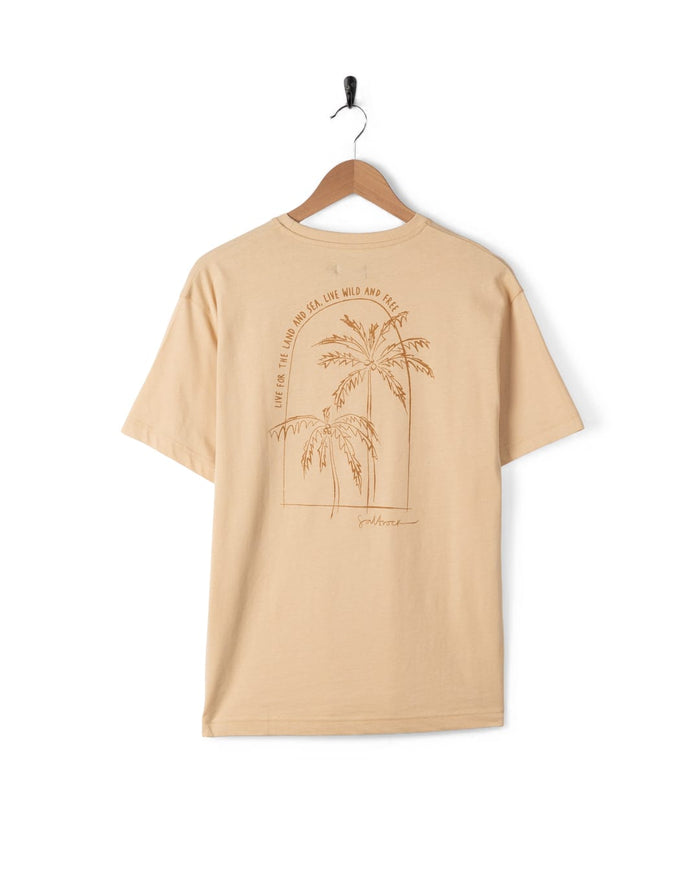Palm View Womens Short Sleeve T-Shirt In Cream