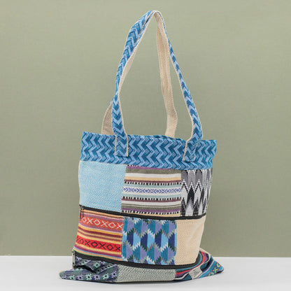 Patchwork Kathmandu Tote Bag - Dhaka Design (37x38cm) 🇬🇧