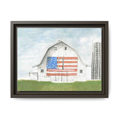 Patriotic Barn Matte Canvas Framed Wall Art - By Caroline Bierkamp