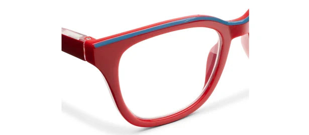 Peepers Trapeze Red with Blue Rim (Progressives)