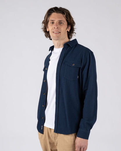 Penare 2 Mens Long Sleeve Shirt in Blue
