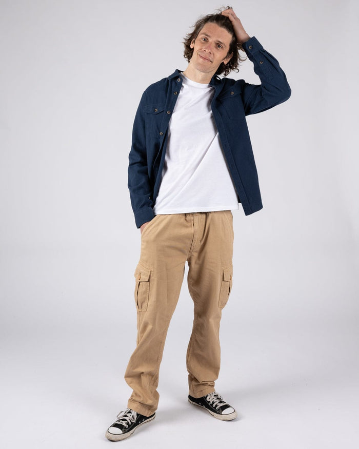 Penare 2 Mens Long Sleeve Shirt in Blue
