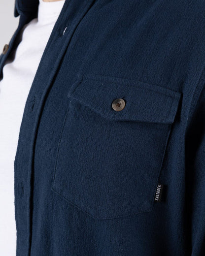 Penare 2 Mens Long Sleeve Shirt in Blue