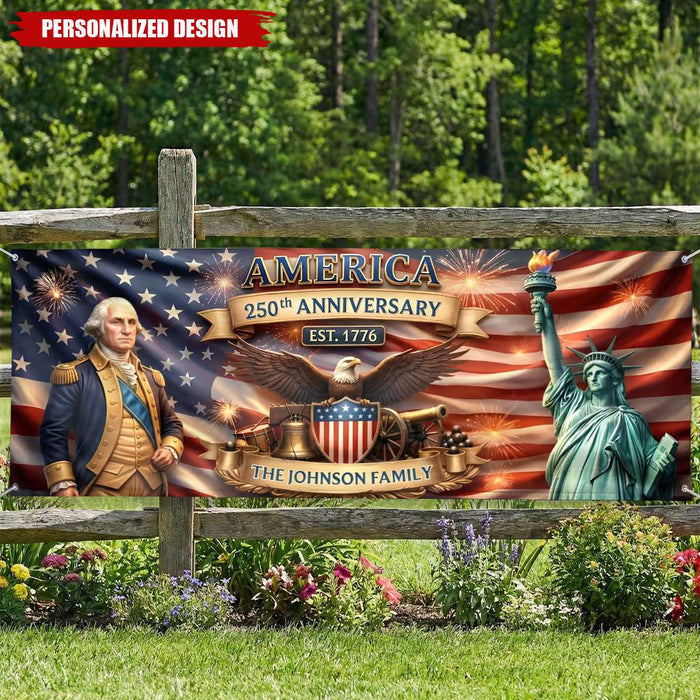 Personalized America 250th Anniversary Polyester Outdoor Banner