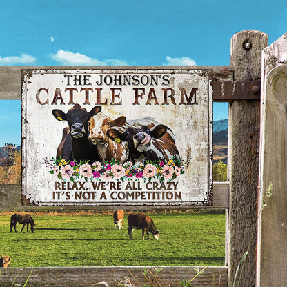 Personalized Cattle Relax Customized Classic Metal Signs-CUSTOMOMO