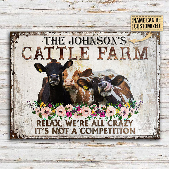 Personalized Cattle Relax Customized Classic Metal Signs-CUSTOMOMO