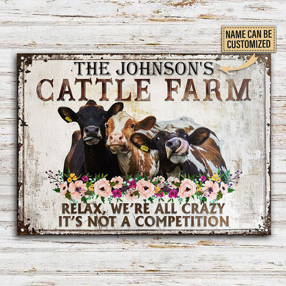 Personalized Cattle Relax Customized Classic Metal Signs-CUSTOMOMO