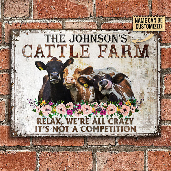 Personalized Cattle Relax Customized Classic Metal Signs-CUSTOMOMO