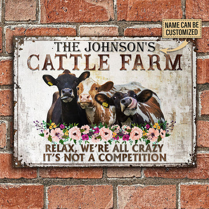 Personalized Cattle Relax Customized Classic Metal Signs-CUSTOMOMO