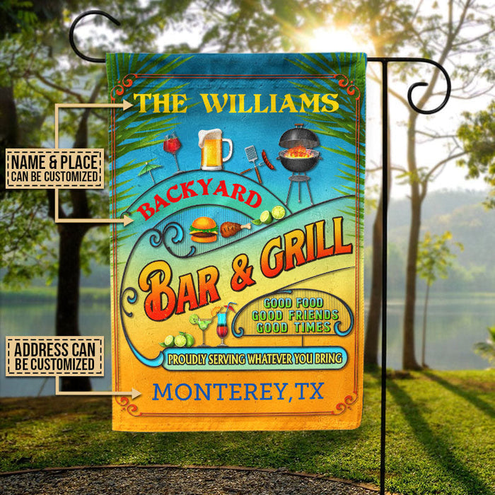 Personalized Grilling Summer Good Food Good Friends Custom Flag