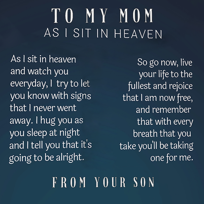 Personalized Memorial Necklace, Loss of Son Gift for Mother