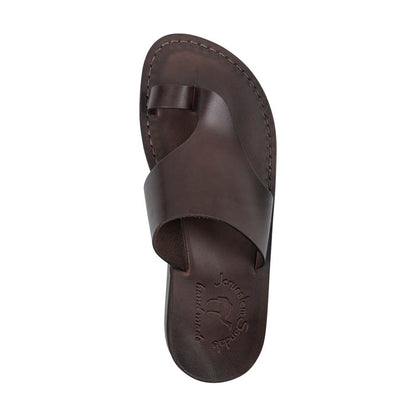 Petra - Leather Toe Strap Sandal | Brown