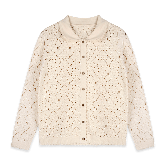 Phoebe Pointelle Knit Women's Cardigan (Organic Cotton) - Front