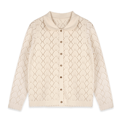 Phoebe Pointelle Knit Women's Cardigan (Organic Cotton) - Front