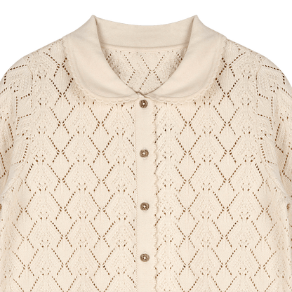 Phoebe Pointelle Knit Women's Cardigan (Organic Cotton) - Detail